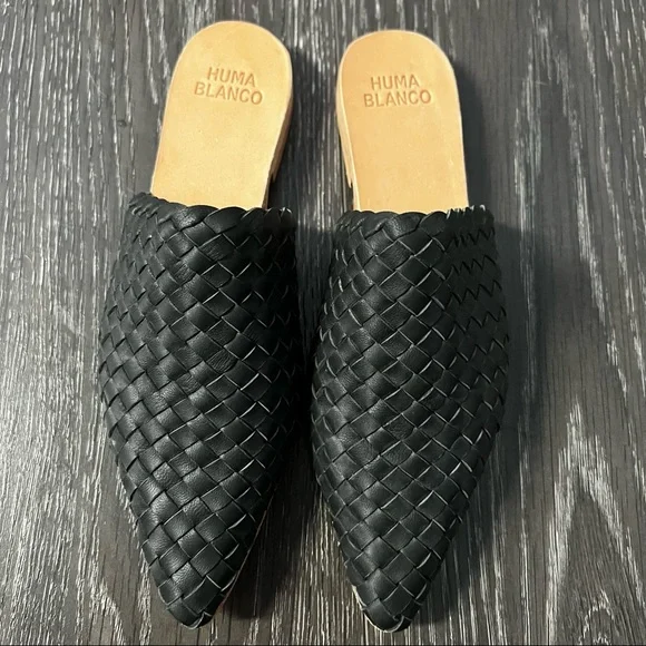 L Huma Blanco Braided Mule Flats Black - Picture 2 of 3
